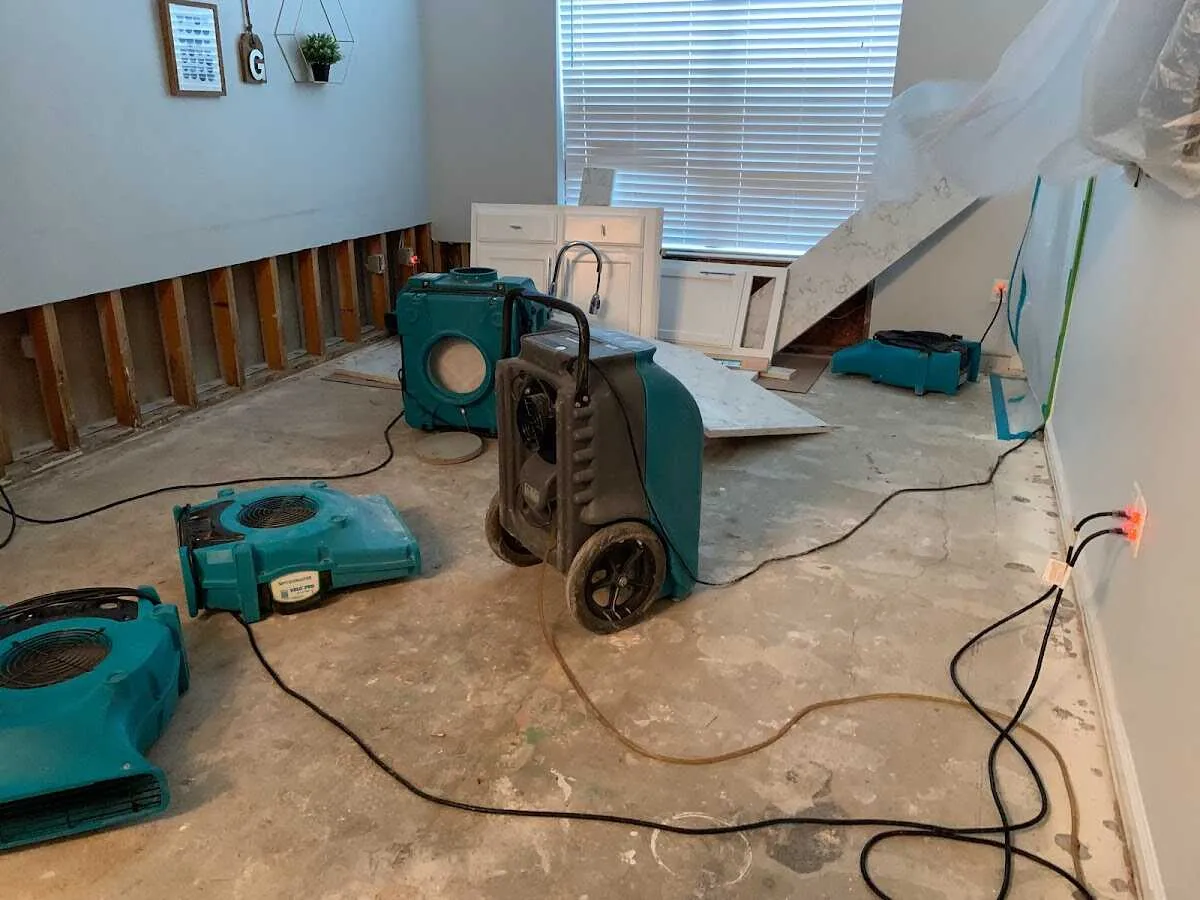 Dehumidifier in flood-cut room for Water Extraction & Removal in Rockcreek